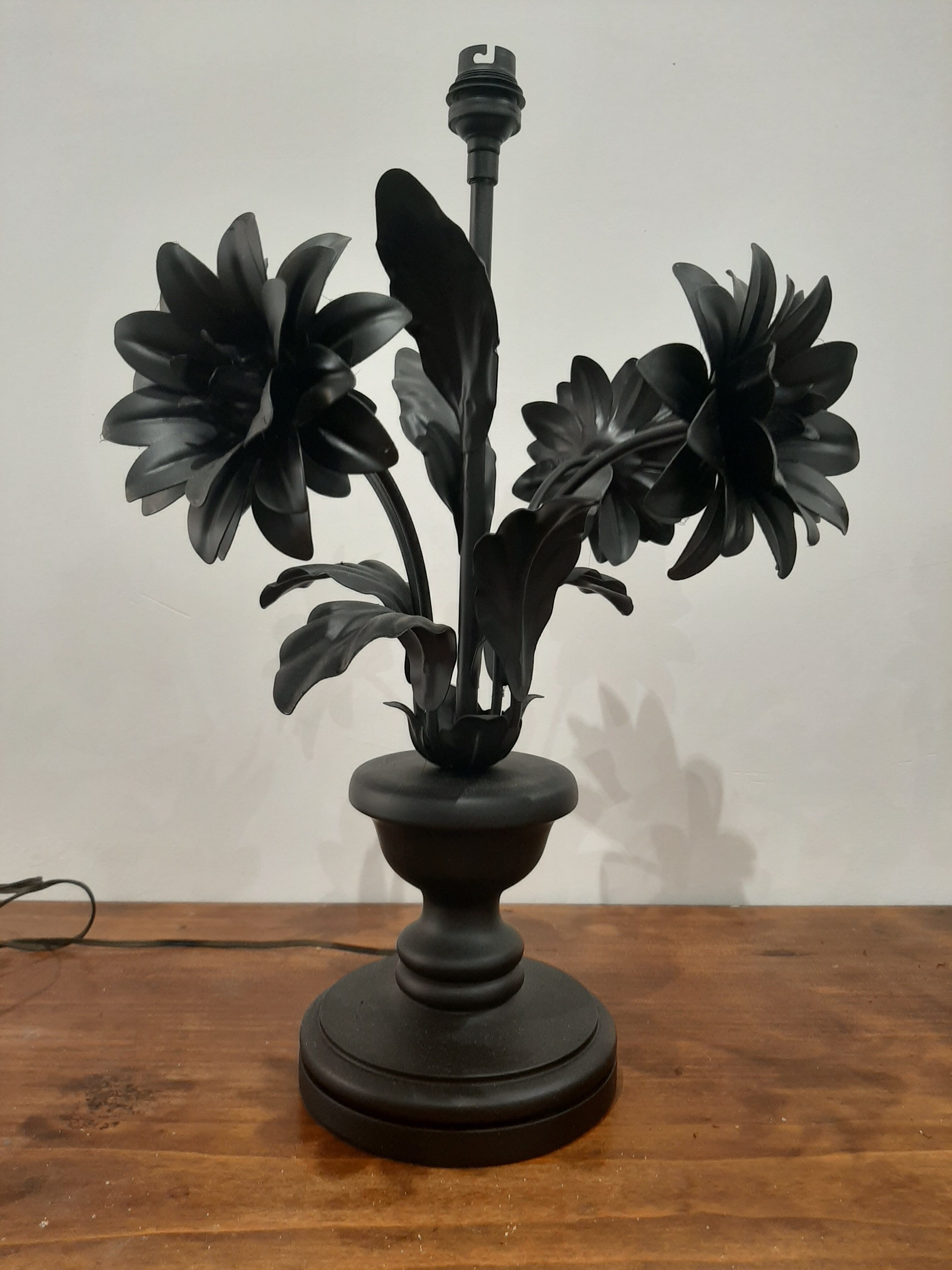 Duo of flower lamp bases