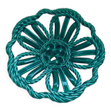 Mid-century Modern Art Ceramics Green Braided Woven Bowl by Vallauris, 1950s