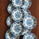 12 English dinner plates Ridgway "Windsor" ("Asiatic Pheasants") blue & white