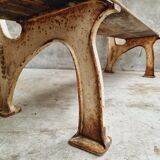 Old garden bench park bench oak with cast iron 160 cm