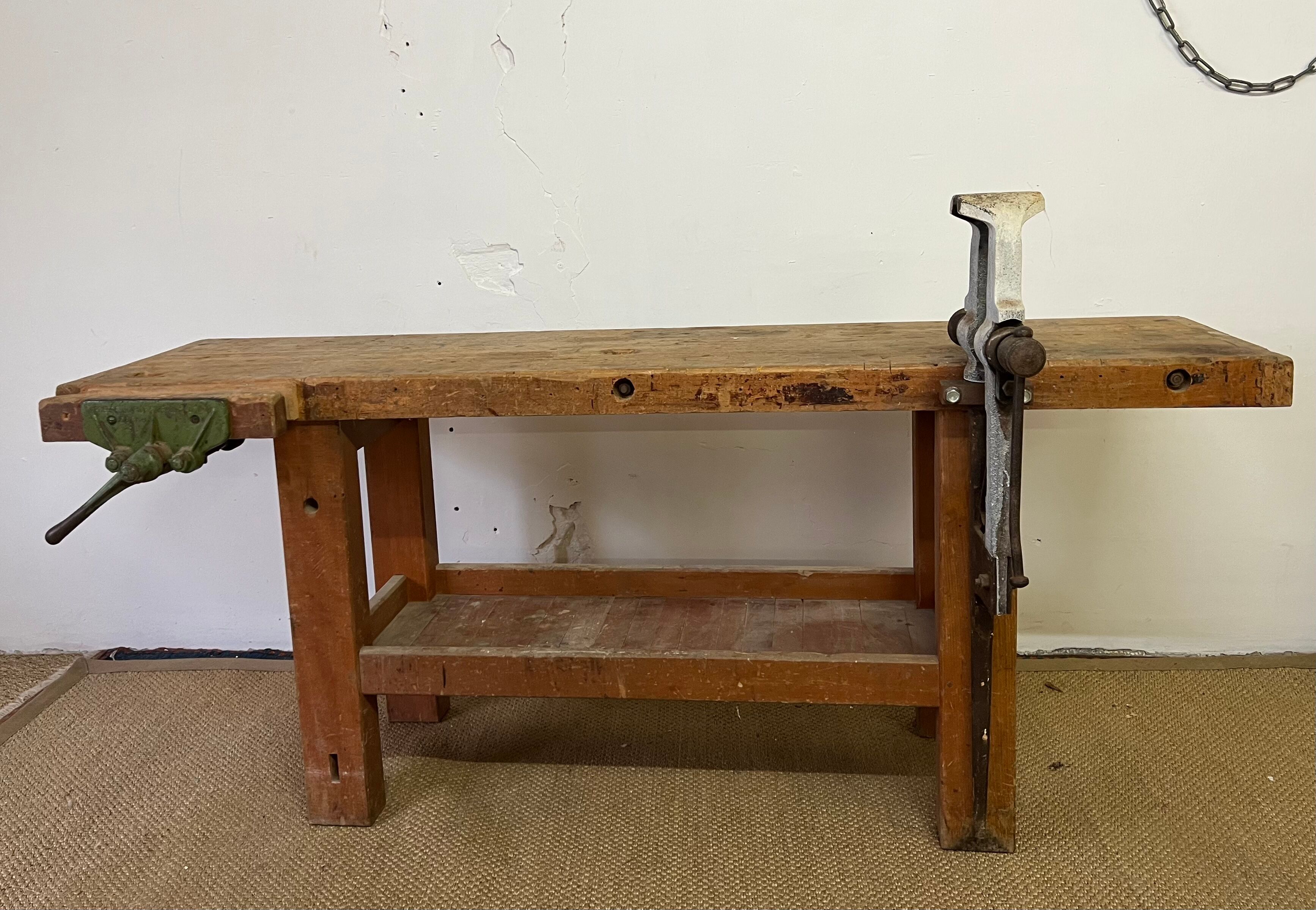 Old wooden workbench