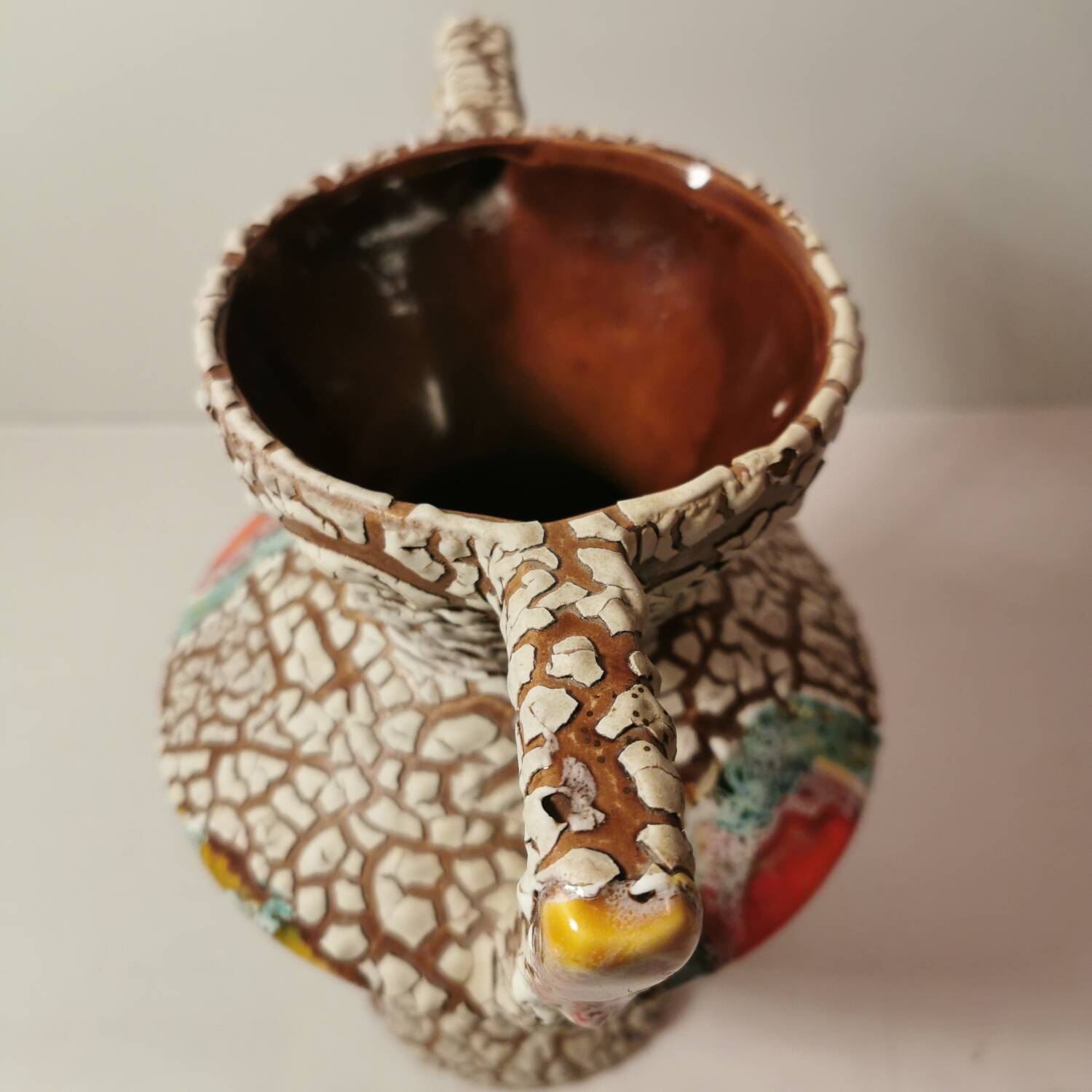 Large vintage vallauris vase volcano lava fat lava