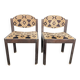 Pair of vintage chairs with geometric graphic fabric – 1970s