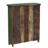 Showcase Library Patina Blue Piece of Origin Wood Old Teak 102x30x122cm