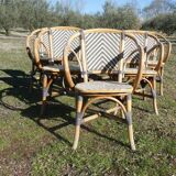 Set of 6 rattan terrace bistro armchairs type "Parisian"