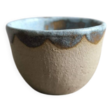 Tasse en céramique grès artisanale brut émaillée bleue