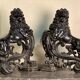 Pair of cast iron fire dogs