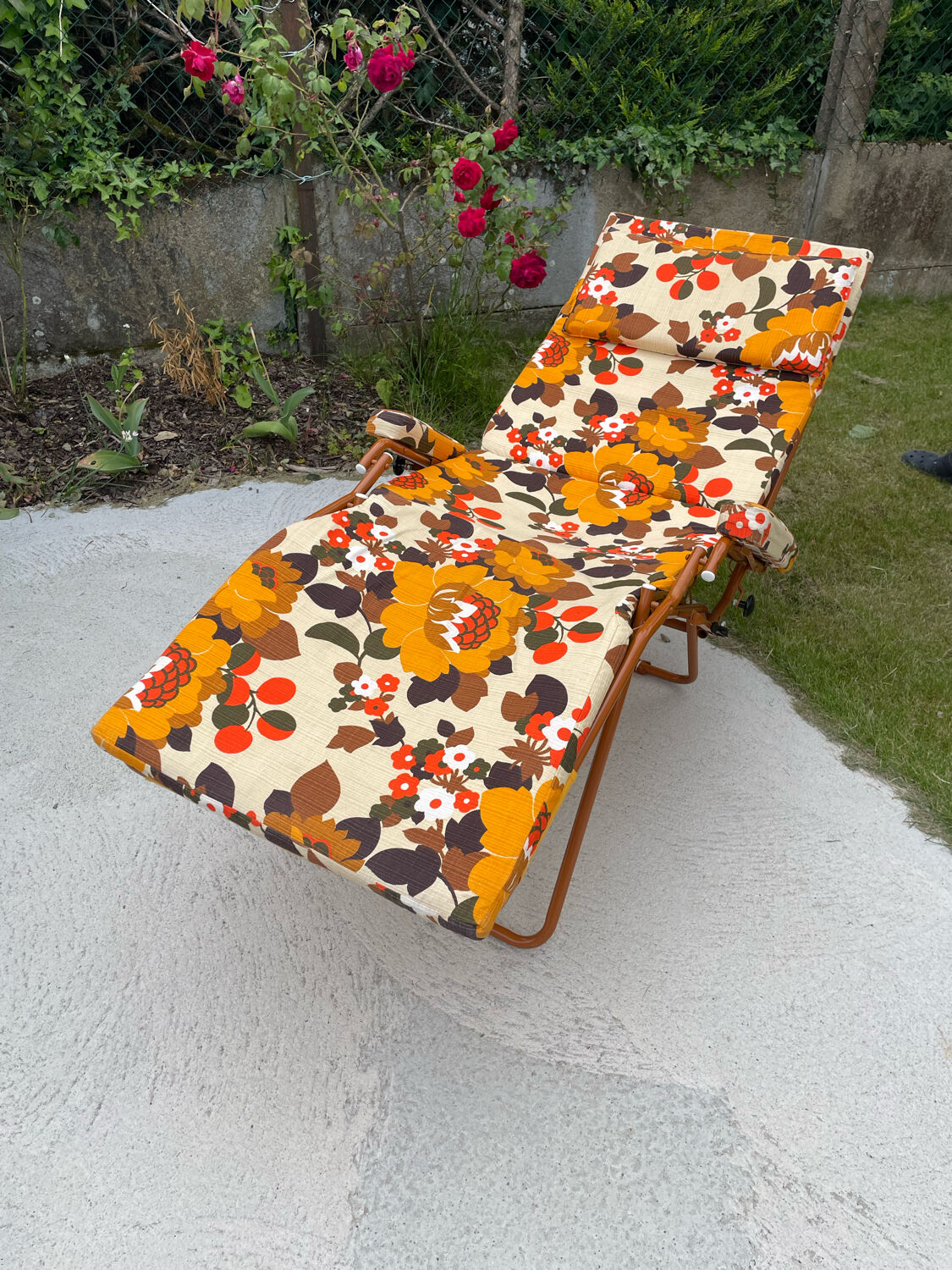 Deckchair chaise longue year 70