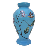 Opaline vase, Napoleon III flower bouquet decoration