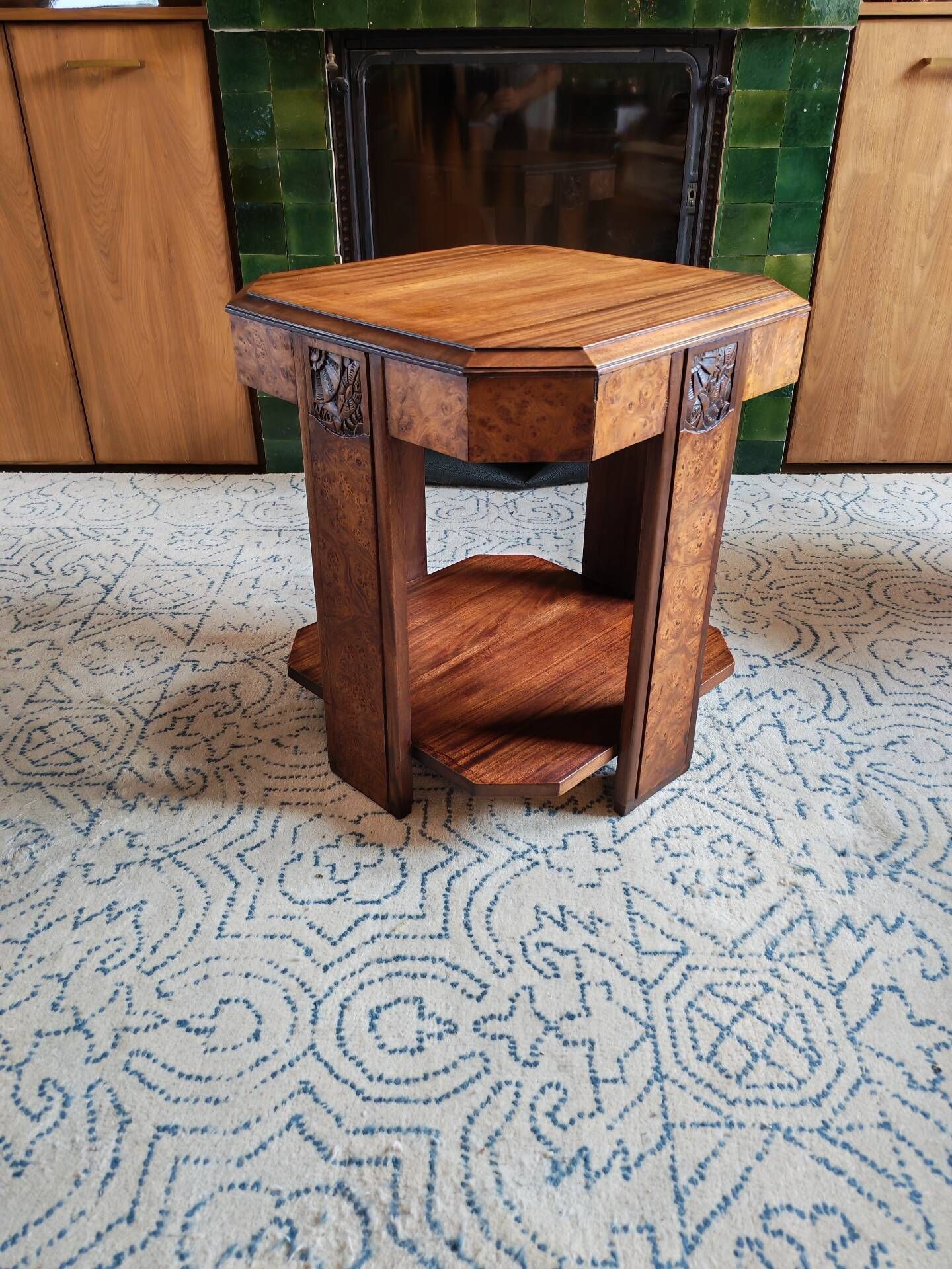 Art Deco coffee table in walnut