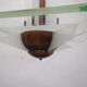 Modernist art deco chandelier/pendant lamp in glass and metal