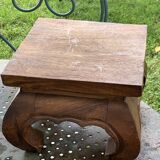 Plant holder, wooden saddle, old base