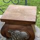 Plant holder, wooden saddle, old base