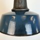 Industrial Blue Enamel Factory Lamp with Cast Iron Top, 1960s
