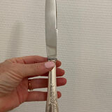 Set of 6 large vintage silver metal knives