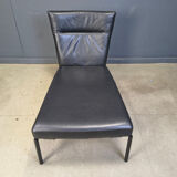 Vintage black leather chaise longue by Peter Mally for Cor, 1990s