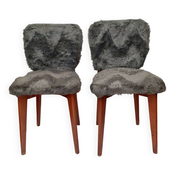 Paire de chaise moumoute vintage — Beyit