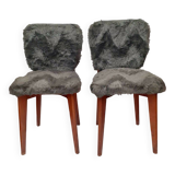 Pair of vintage furry chairs
