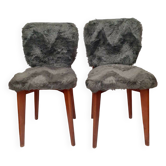 Pair of vintage furry chairs