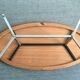 Table design low, oval shape, vintage.