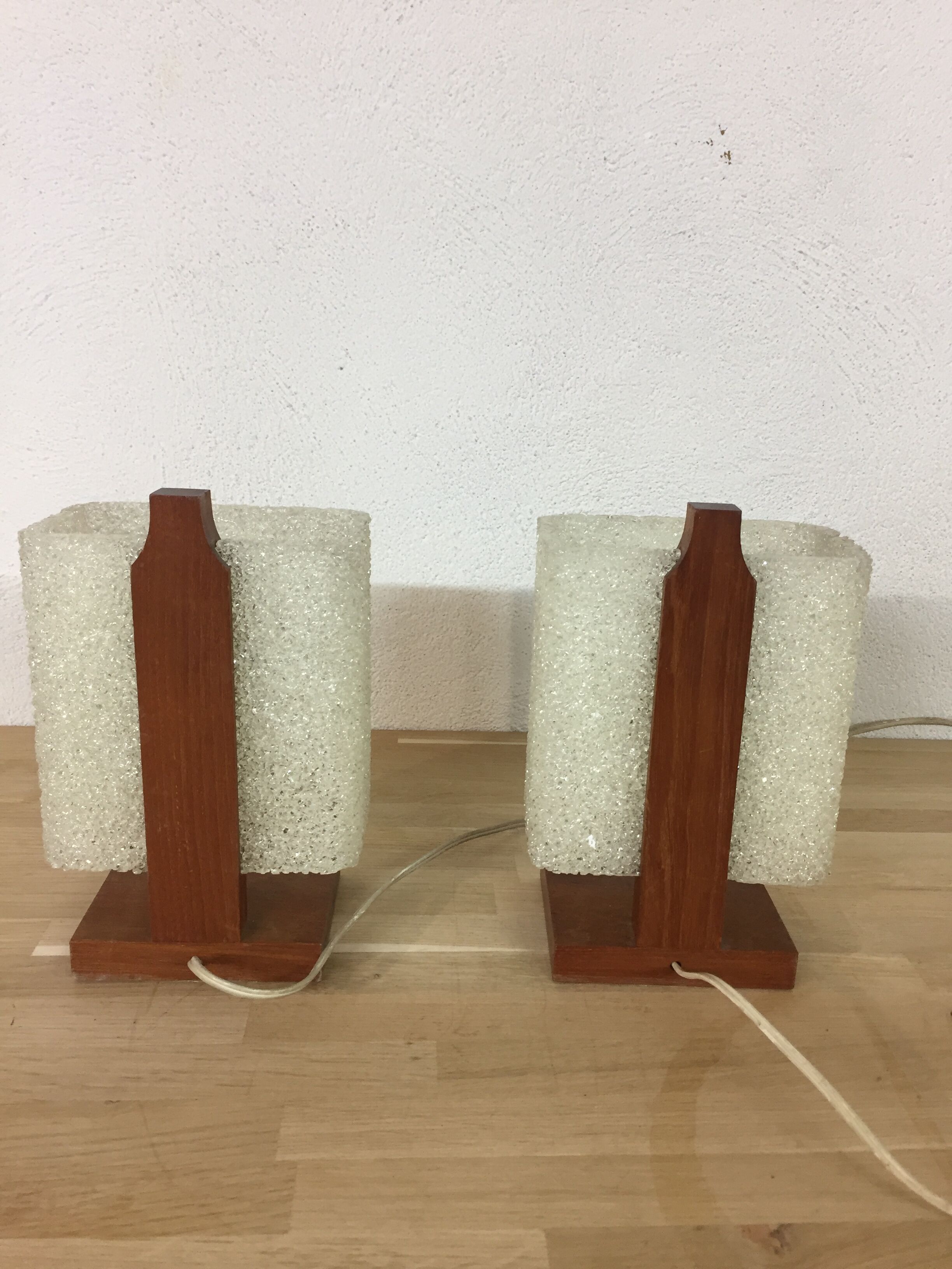 Teak bedside lamps 1960