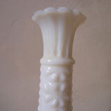 Soliflore en verre moulé blanc
