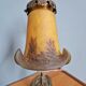 Art Nouveau lamp in bronze with a tulip signed LN (Lunéville)