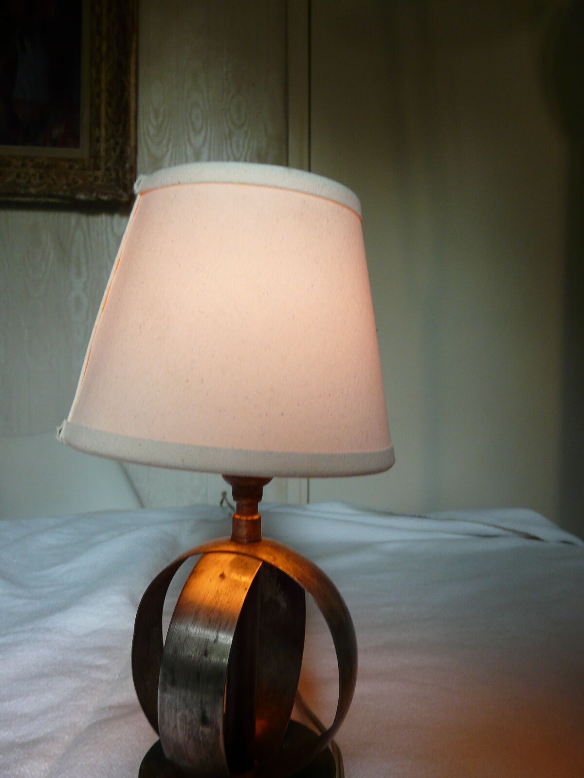 Ball foot lamp with metal blade from the 60's