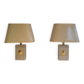 Pair of lamps decorated with golden turtles