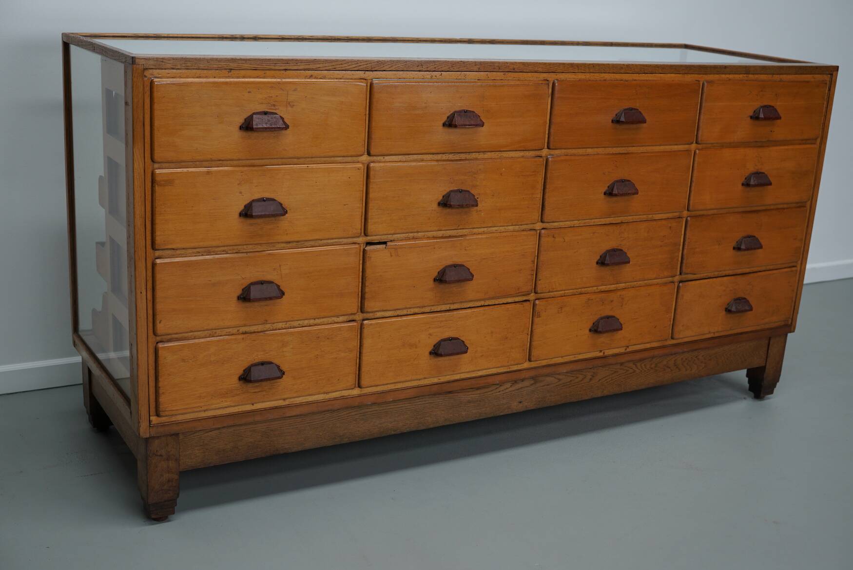 Antique British Maple & Oak Haberdashery Cabinet or Shop Counter, 1920/30s