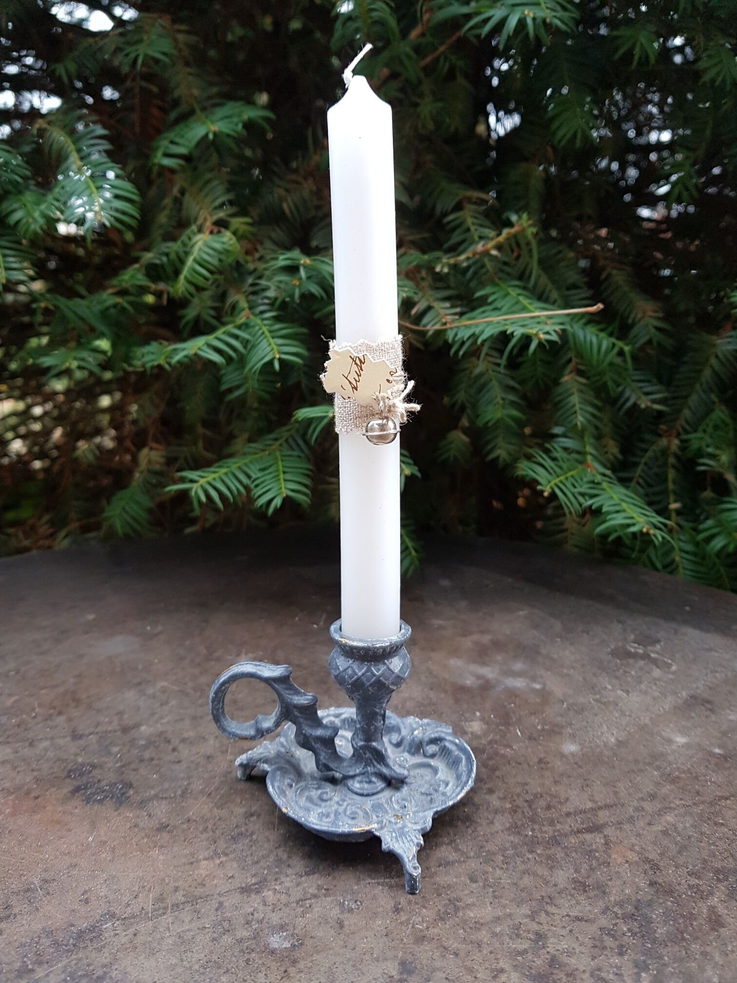 Candlestick candlestick model cellar rat patinated gray