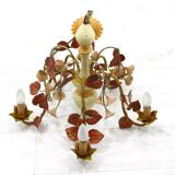 Lustre floral Hollywood Regency, années 1970
