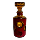 Carafe italienne vintage ambrée et rouge