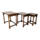 Lot de 3 tables d'appoint Mid Century Vintage en bois massif Landhaus Rustikal Banc de fleurs Tabour
