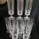 12 antique crystal champagne flutes