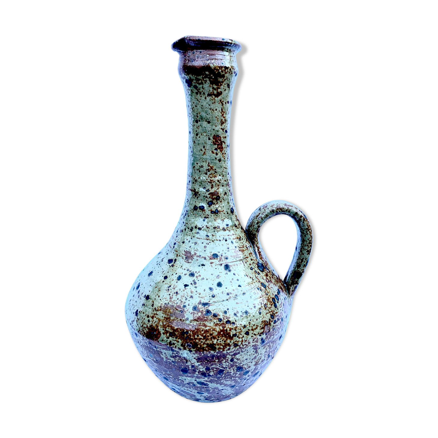 Speckled enamelled sandstone pitcher