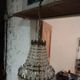 Lustre montgolfiere 3 feux bronze pampille cristal