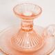 Pale pink glass candlestick mid-century, Europe, 1960s