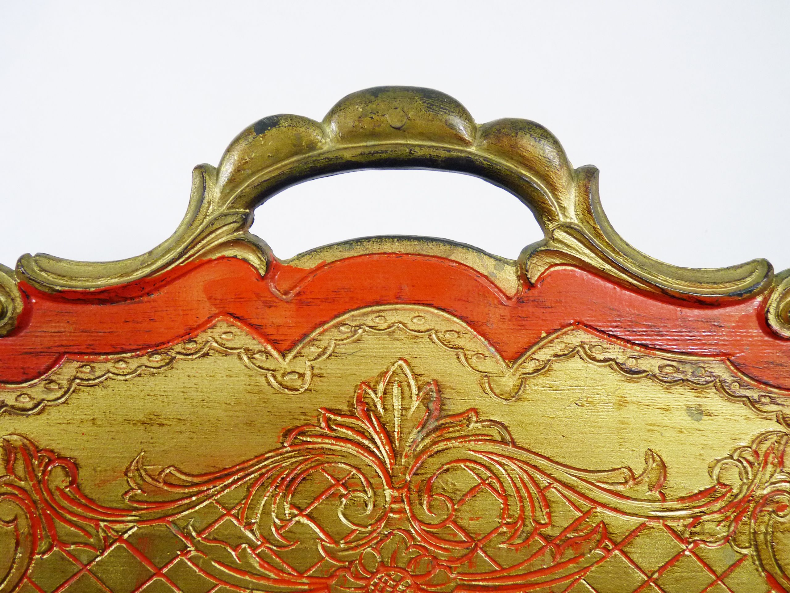 Vintage florentine gold and red plastic magazine holders years 70