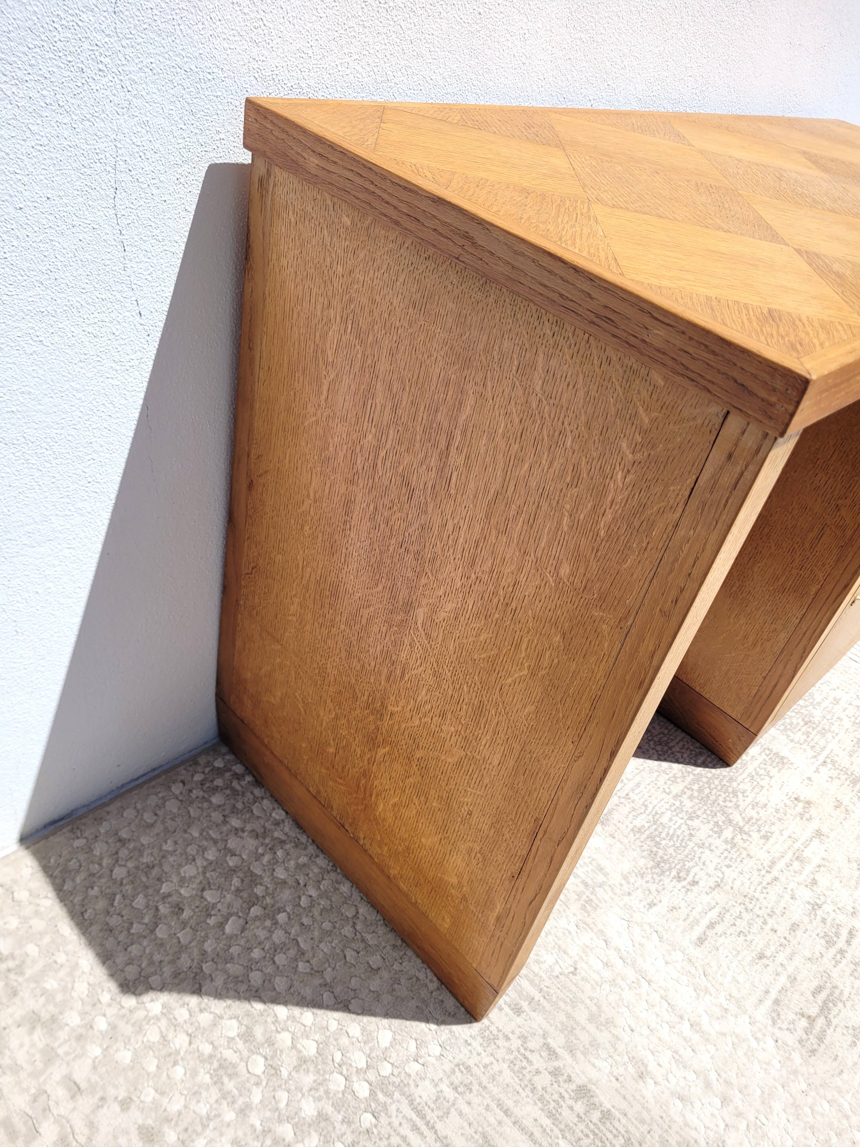 1950 oak desk with drawer and box