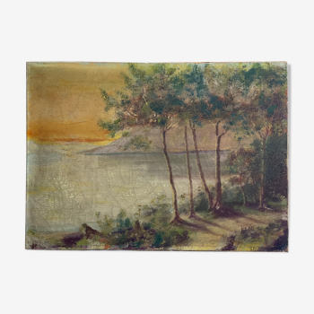 Peinture ancienne sur toile