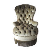 Green velvet toad armchair