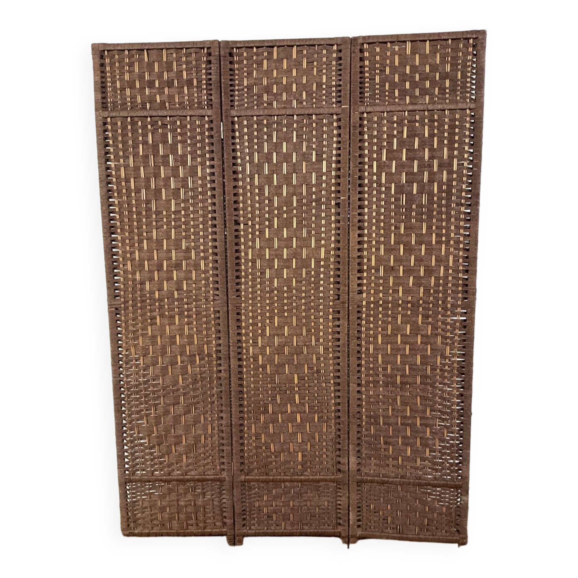 3-section rattan and wicker screen