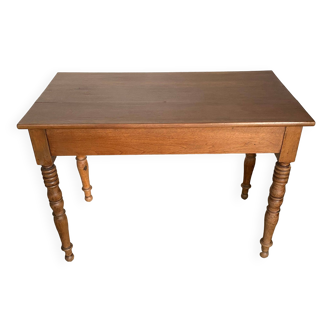 Table bureau en bois massif pieds tournés 100x52cm