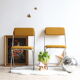 Pair of Eyrel 70s folding chairs in chrome metal and mustard fabric