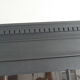 Slate grey china cabinet with wood interior