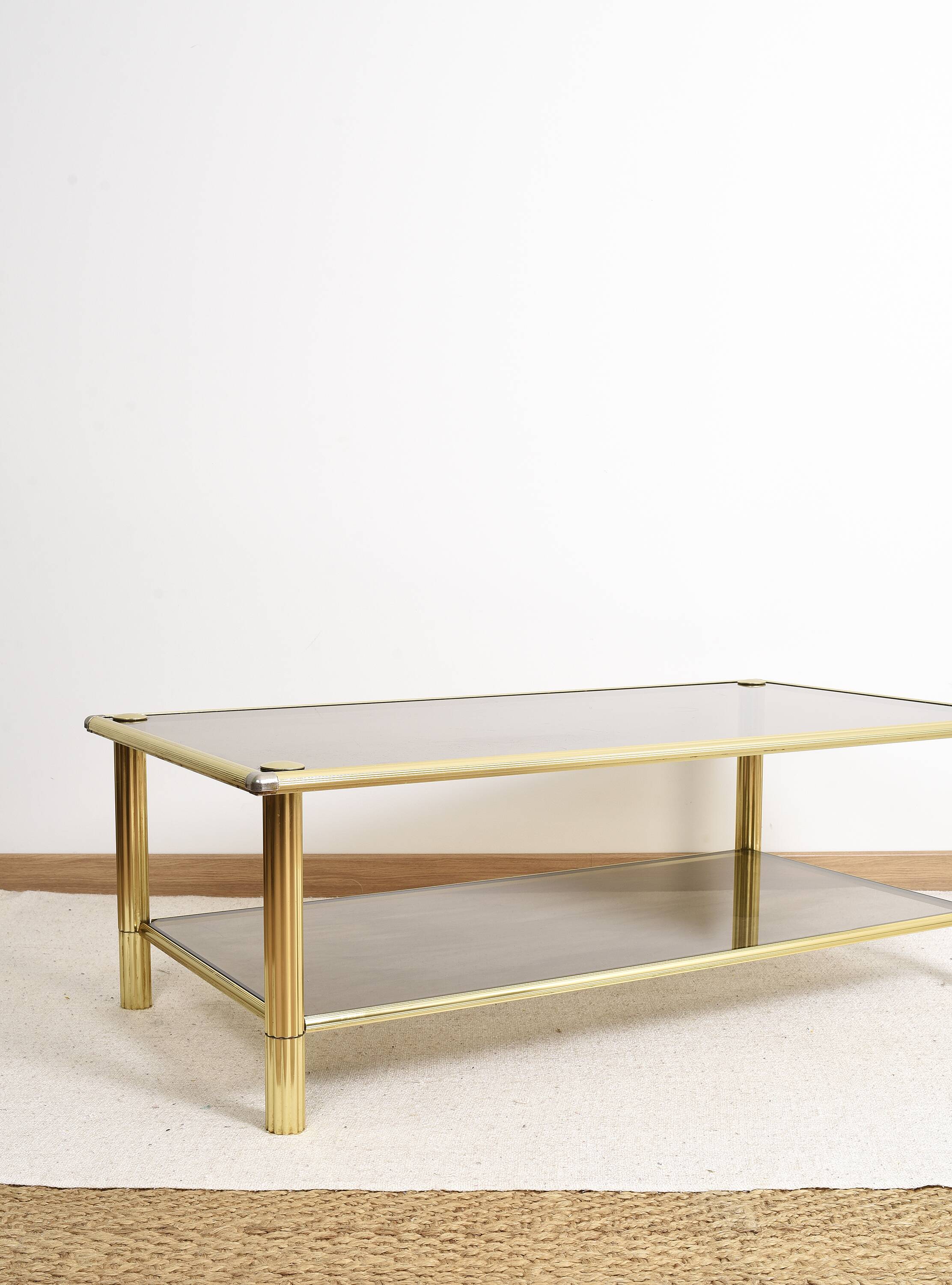 Golden brass coffee table