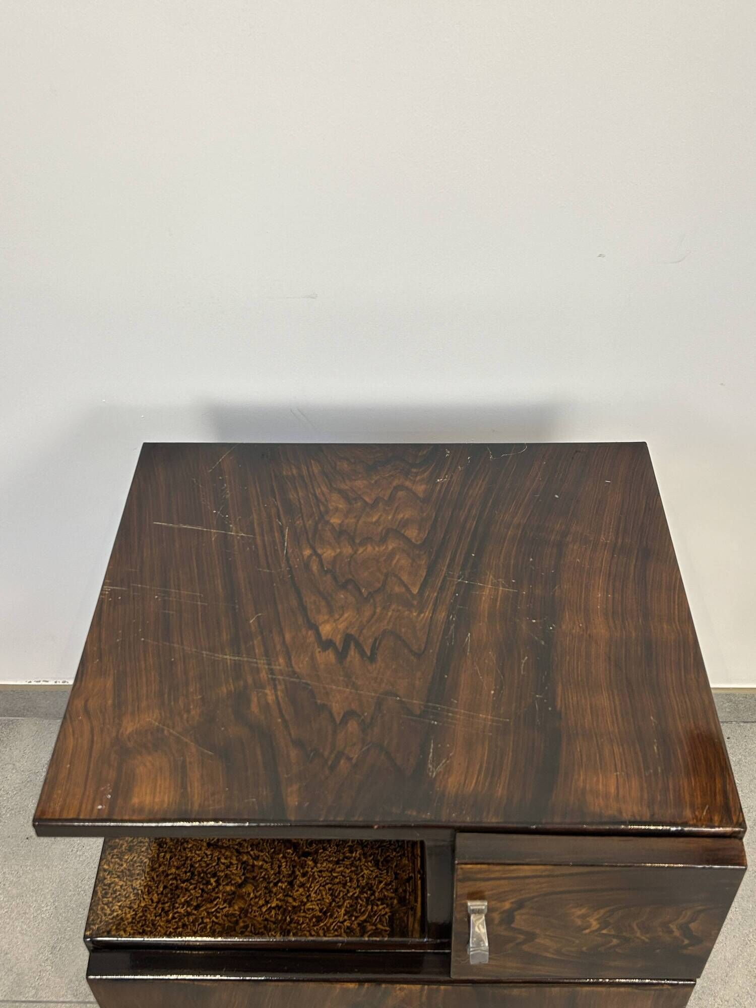 Art Deco metal bedside table