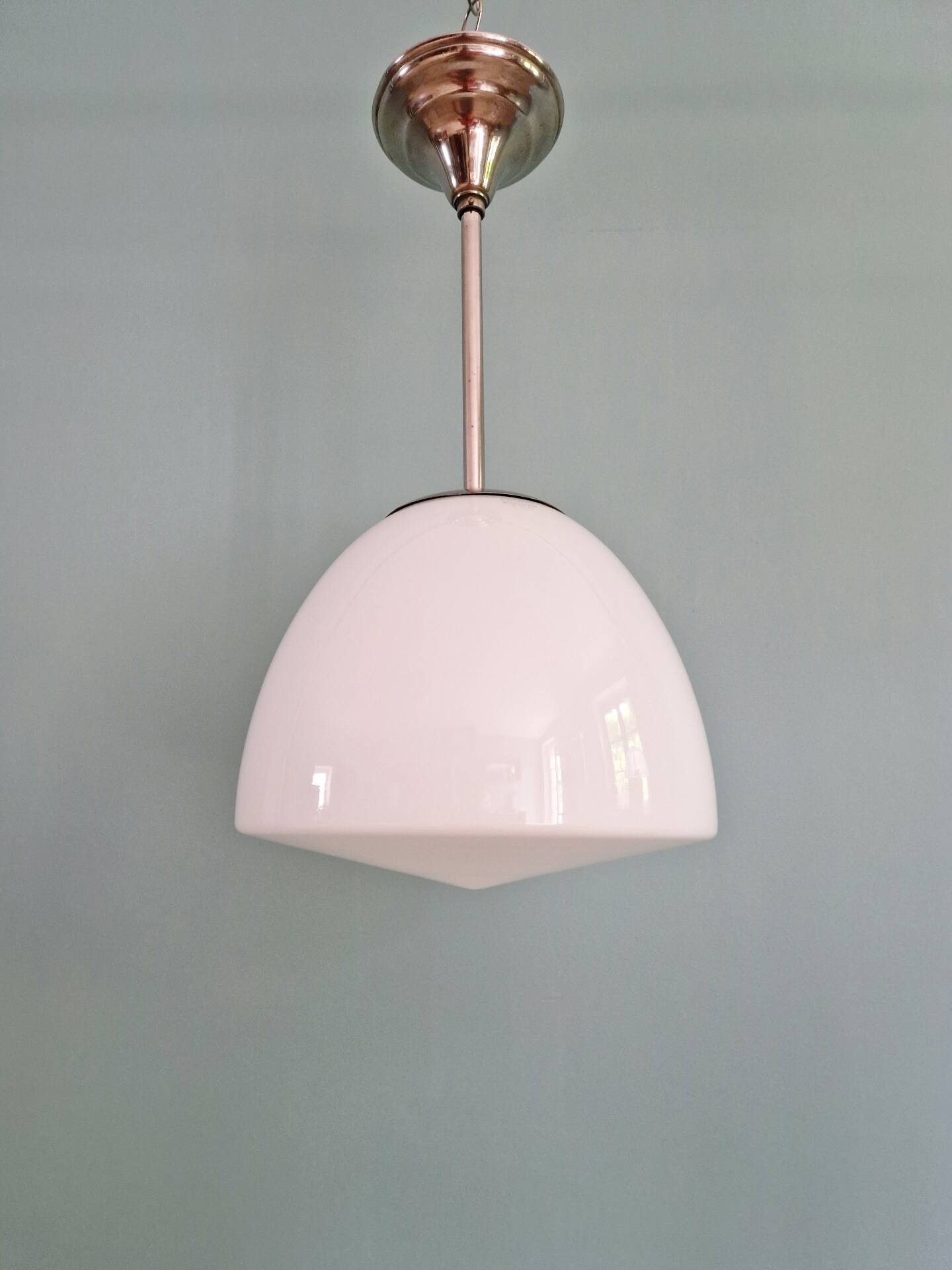 Bauhaus suspension by Philips in white opaline, 1930s.