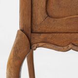 Pair of French Louis XV style nightstands in oak with Carrara marble top
